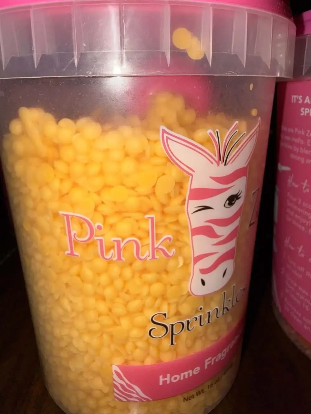 3 Pink Zebra Sprinkles Wax Melts Cartons.   All almost full! Sugared Rosemary, S